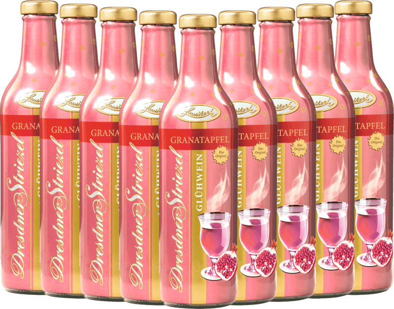 9x Vorteils-Weinpaket Dresdner Striezel Glühwein Granatapfel - Lausitzer