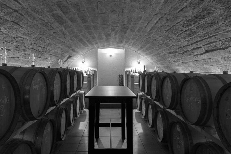 ブルカー醸造所のセラーにて