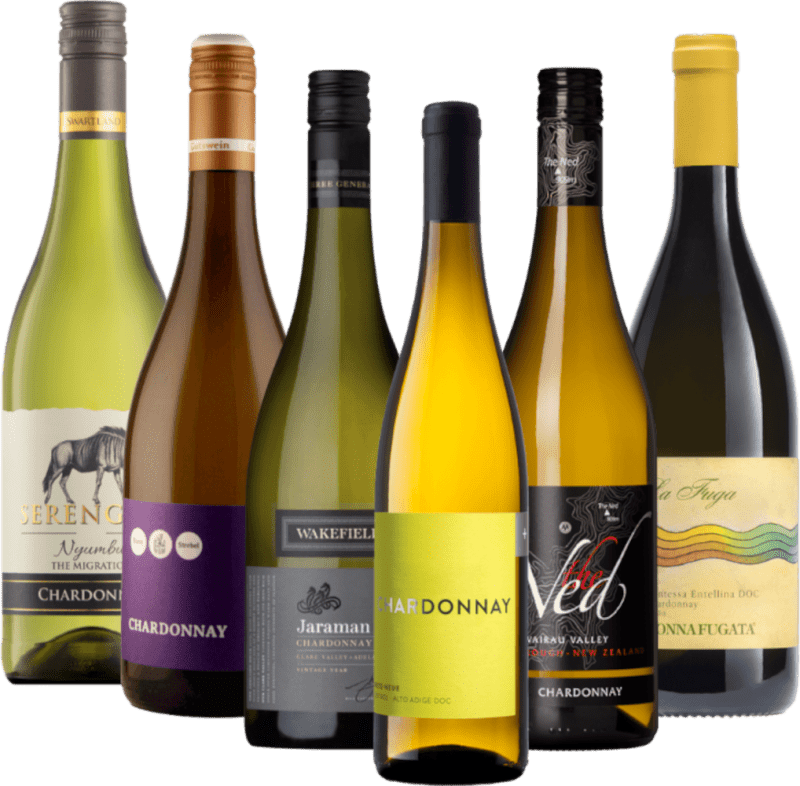 シャルドネ - 白ワインの世界チャンピオン - 6本セットの試飲パック