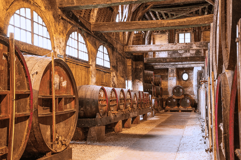 カルバドス蒸留所のオーク樽