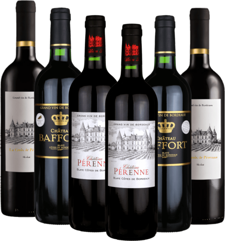 高く評価されたボルドーワインChâteau Pérenne - 6個のエクスクルーシブな入門パッケージ