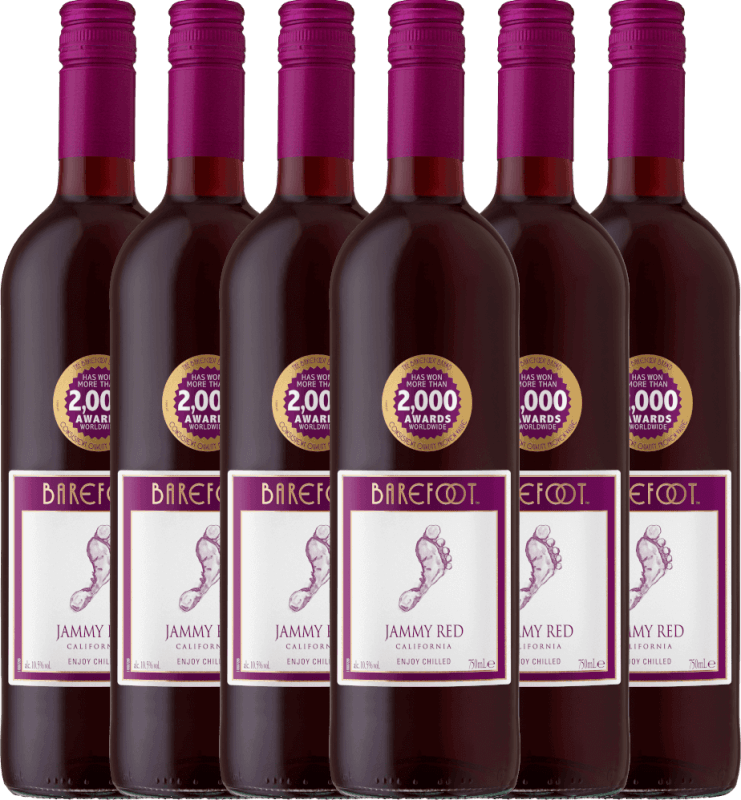 6er Vorteils-Weinpaket - Jammy Red - Barefoot