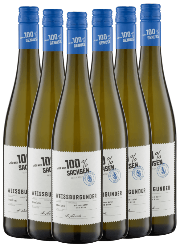 6x Vorteils-Weinpaket Für mich 100% Sachsen Weißburgunder trocken - WG Meissen