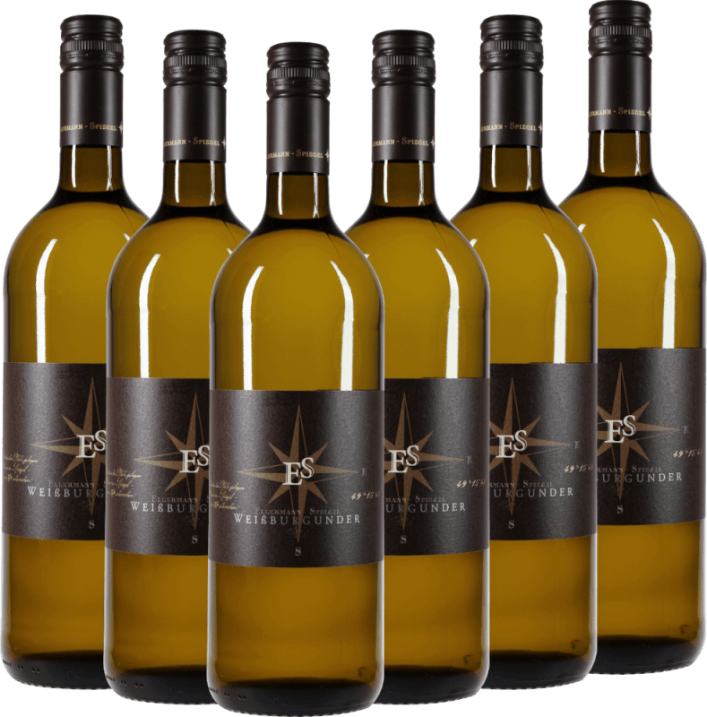 6x Vorteils-Weinpaket Weißburgunder trocken 1,0 l - Ellermann-Spiegel