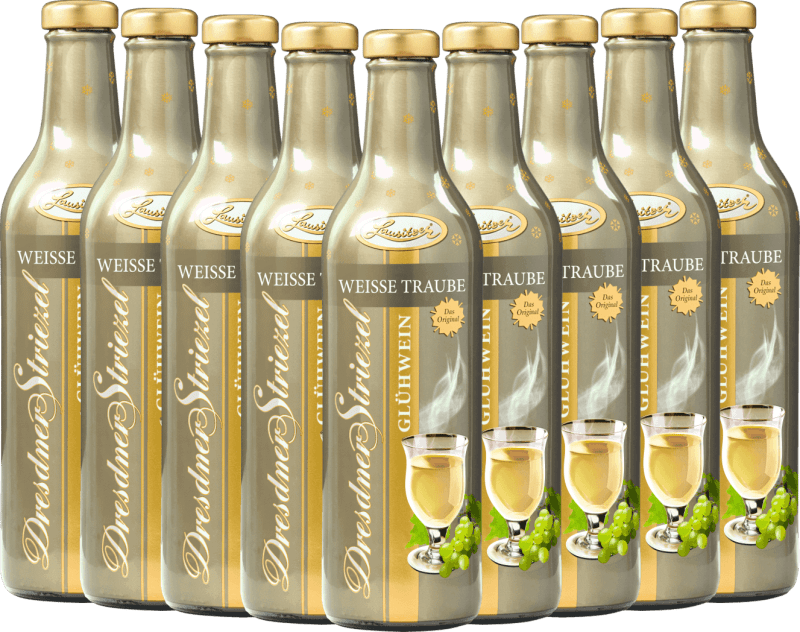 9x Vorteils-Weinpaket Dresdner Striezel Glühwein weiße Traube - Lausitzer