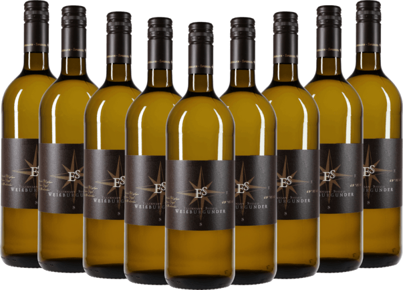 9x Vorteils-Weinpaket Weißburgunder trocken 1,0 l - Ellermann-Spiegel
