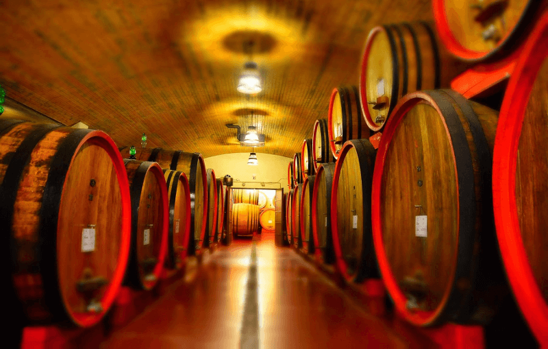 チトラ・ヴィーニの木樽貯蔵庫