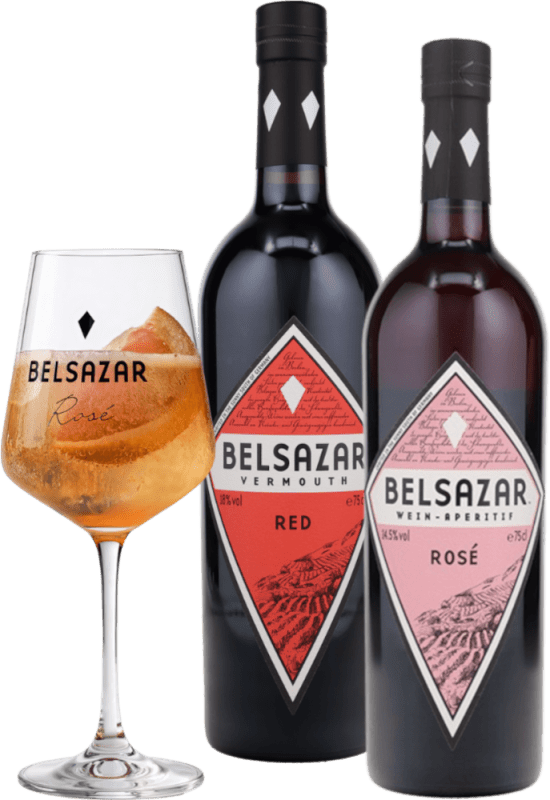 ベルザザールのサマー・デュオ ロゼ＆レッド 2本セット 試飲パック＋グラス