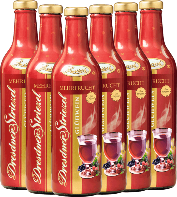 6x Vorteils-Weinpaket Dresdner Striezel Glühwein Mehrfrucht - Lausitzer