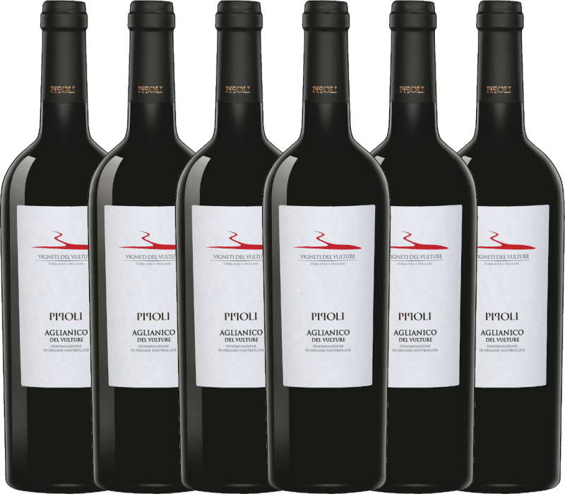 6er Vorteils-Weinpaket - Pipoli Aglianico del Vulture DOC 2020 - Vigneti del Vulture