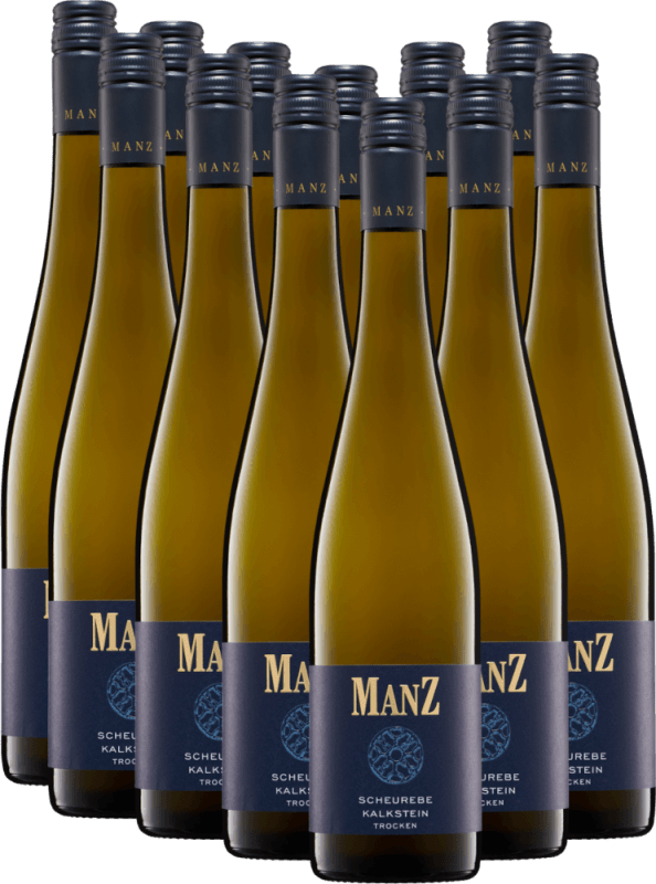 12er Vorteilspaket - Scheurebe Kalkstein trocken - Weingut Manz