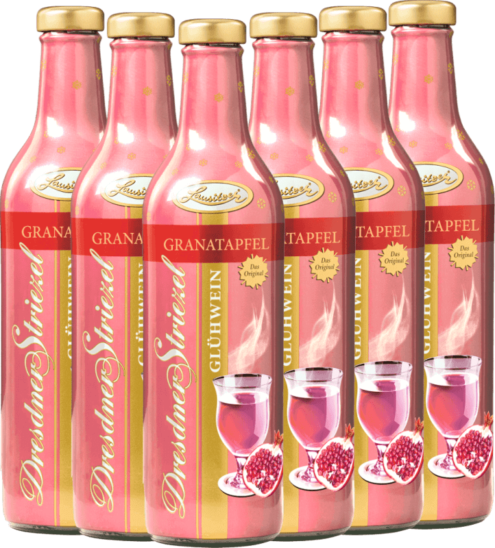 6x Vorteils-Weinpaket Dresdner Striezel Glühwein Granatapfel - Lausitzer