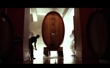 最新のセラーワークと木製の樽がセラーの雰囲気を盛り上げています。