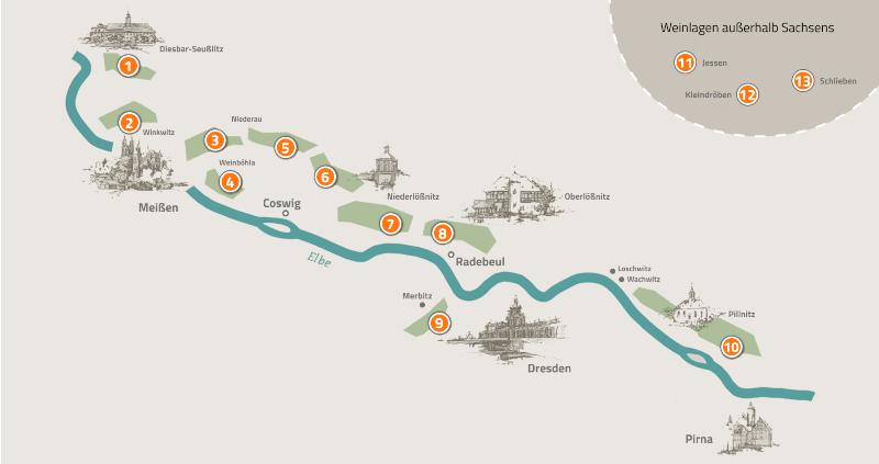 Grafik Weinlagen Winzergenossenschaft Meissen Grafik Weinlagen Winzergenossenschaft Meissen