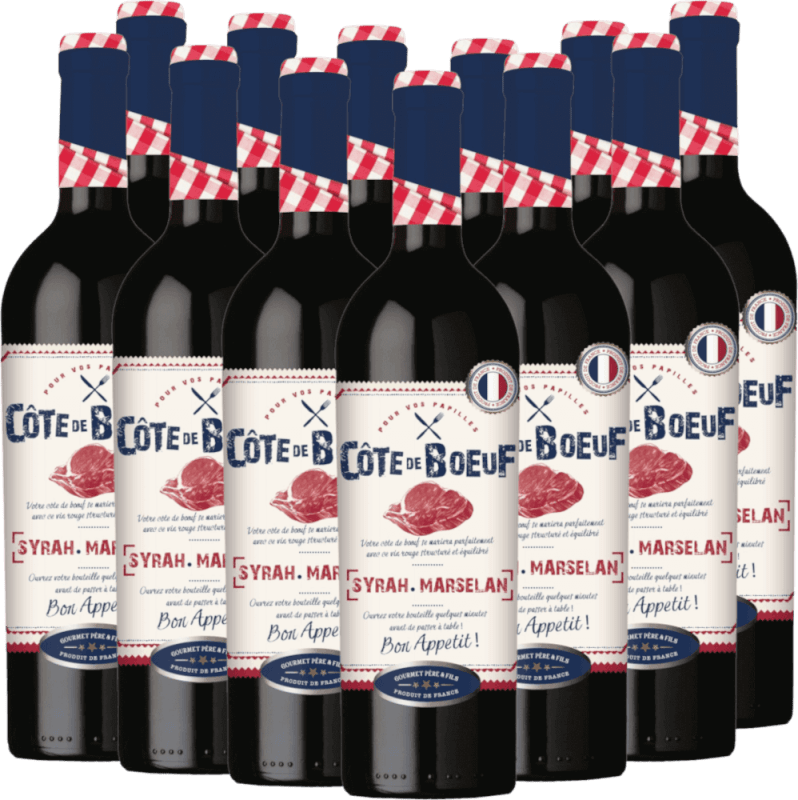 12er Vorteils-Weinpaket - Cote de Boeuf Rouge Syrah-Marselan - Les Grands Chais de France