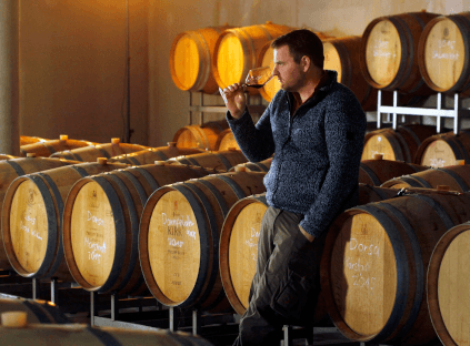 マックス・プファンネベッカー氏のセラーにて